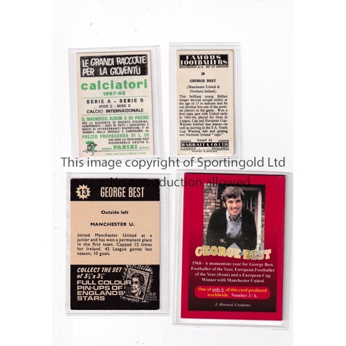 668 - GEORGE BEST / TRADE CARDS      Four scarce cards: George Best Flashback 1968 issued by J. Hossack nu... 