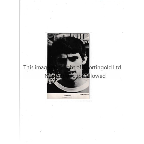 1019 - GEORGE BEST PHOTO CARD     Daily Mirror postcard size photo.   Very good