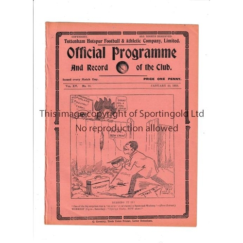 108 - TOTTENHAM HOTSPUR       Programme for the home London Combination match v QPR 20/1/1923, ex-binder. ... 