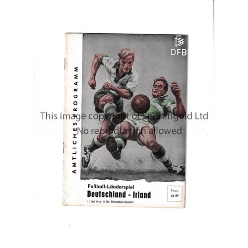 1492 - WEST GERMANY V REPUBLIC OF IRELAND 1960     Programme for the International in Dusseldorf 11/5/1960.... 