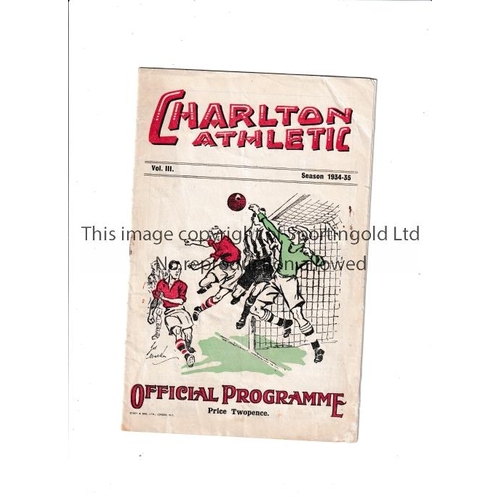 181 - CHARLTON ATHLETIC      Home programme for the League match v Swindon Town 25/12/34, rusty staple.   ... 