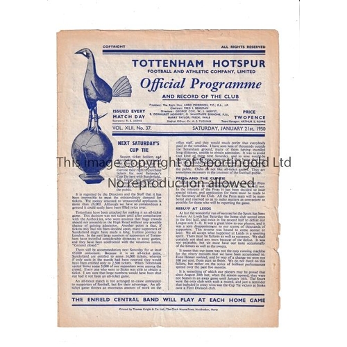 19 - TOTTENHAM HOTSPUR V ARSENAL 1950     Programme for the Eastern Counties League match at Tottenham 21... 