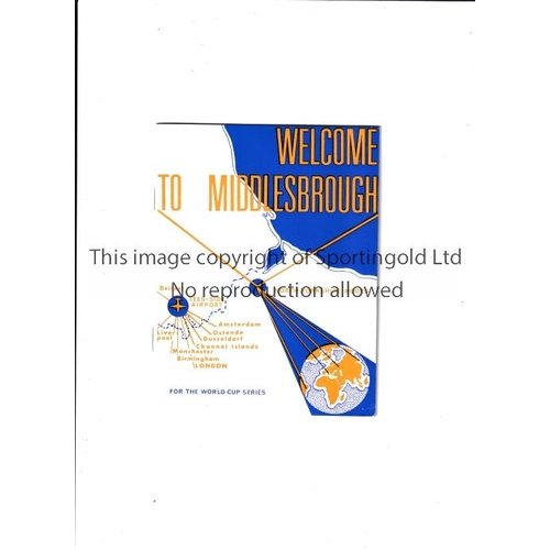 2 - 1966 WORLD CUP       Welcome to Middlesbrough booklet and map.    Very good