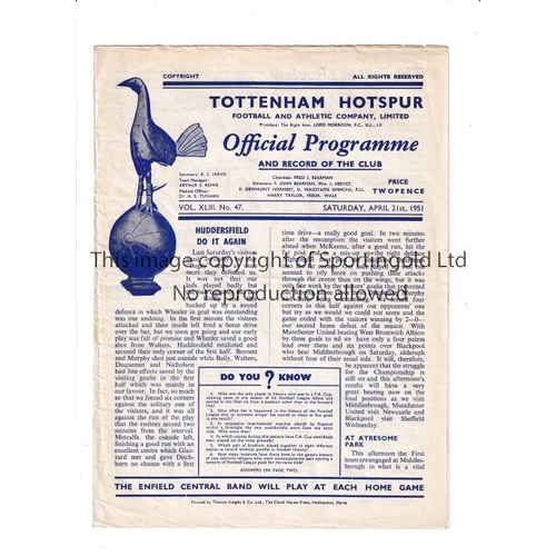 20 - TOTTENHAM HOTSPUR     Programme for the home Eastern Counties League match v West Ham United 21/4/19... 