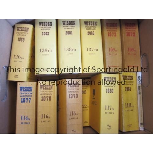 231 - WISDEN CRICKET ANNUALS        FOR COLLECTION ONLY  Twenty three annuals including 16 hardback volume... 