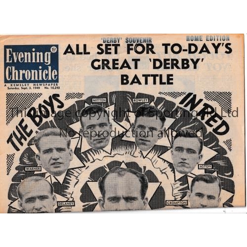 245 - MANCHESTER UNITED V MANCHESTER CITY 1949     Manchester Evening Chronicle Derby Souvenir Issue Home ... 