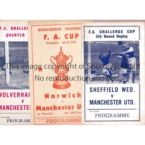 375 - MANCHESTER UNITED FA CUP PIRATE PROGRAMMES   Nine pirate programmes for FA Cup ties involving Manche... 