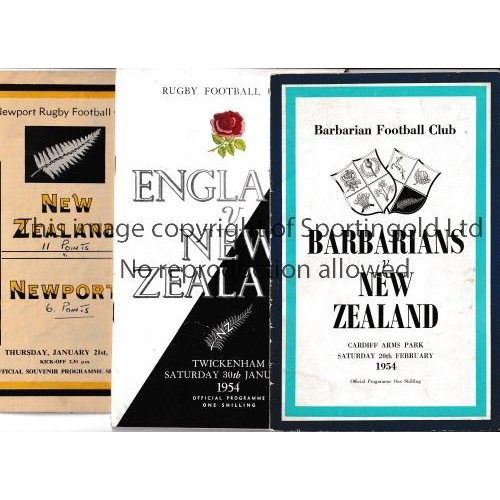 397 - RUGBY UNION NEW ZEALAND ALL BLACKS 1953/4 TOUR   Thirteen programmes for the All Black games at 7/11... 