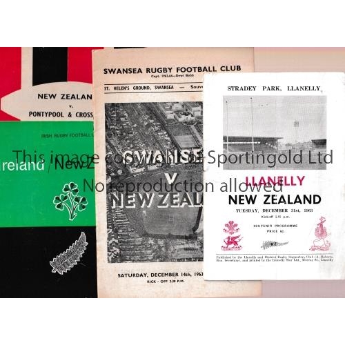 399 - RUGBY UNION 1963 NEW ZEALAND ALL BLACKS TOUR   Six programmes for All Black games at 20/10/63 Southe... 