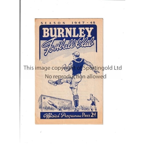 42 - CHELSEA     Programme for the away League match v Burnley 6/12/1948, slightly creased and staple rem... 