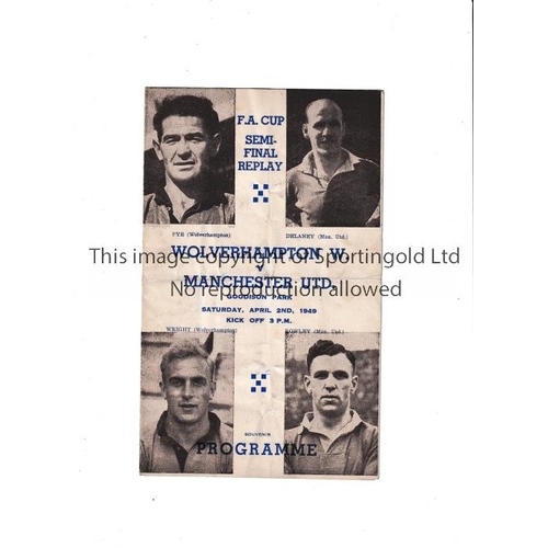 81 - 1949 FA CUP SEMI-FINAL    Pirate programme by Ross for the FA Cup semi final Replay at Everton betwe... 