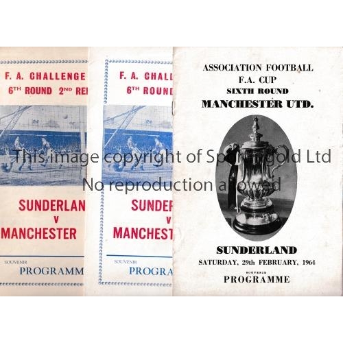 83 - 1964 SUNDERLAND V MANCHESTER UNITED PIRATES   Four different pirate programmes for the FA Cup ties b... 