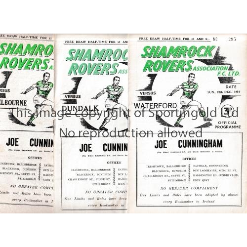 168 - SHAMROCK ROVERS      Five home programmes v Waterford 12/12/1954, scores entered, Dundalk 18/9/1954,... 