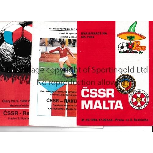 36 - CZECHOSLOVAKIAN FOOTBALL PROGRAMMES        Eight programmes including 6 home Internationals in the 1... 