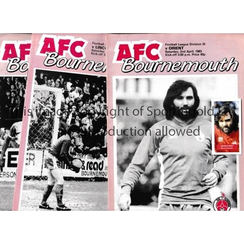 483 - GEORGE BEST    Five programmes in the 1982/3 season with Best on the line-up page for Bournemouth in... 