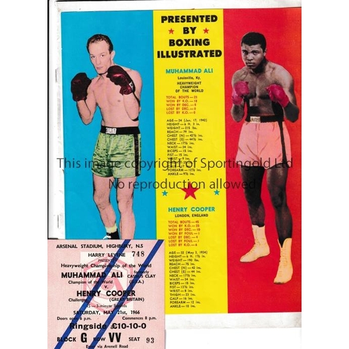 492 - MUHAMMAD ALI V HENRY COOPER 1966 AT ARSENAL       Programme, very slightly creased and very slightly... 