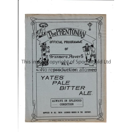 75 - TRANMERE ROVERS V GRIMSBY TOWN 1923     Programme for the League match at Tranmere on 27/1/1923, ex-... 