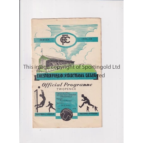 87 - LEEDS UNITED      Programme for the away League match v Chesterfield 22/4/1950, very slight horizont... 