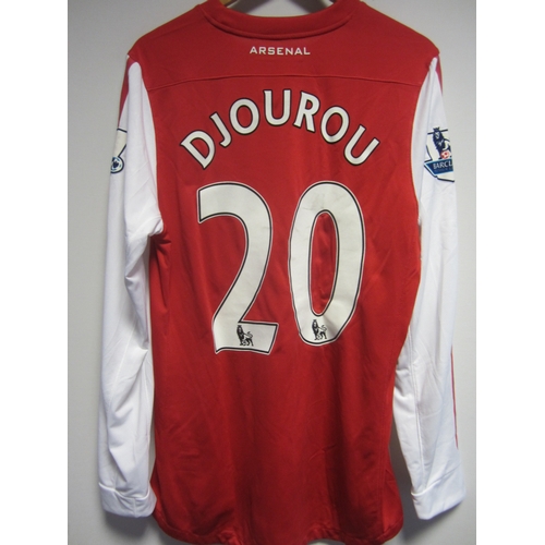 169 - JOHAN DJOUROU / MATCH WORN ARSENAL SHIRT     Red and white long sleeves shirt for the 125th Annivers... 