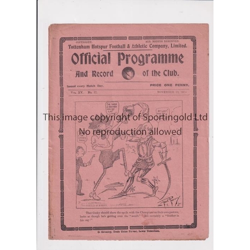 100 - TOTTENHAM HOTSPUR        Programme for the home League match v Newcastle United 18/11/1922, very sli... 