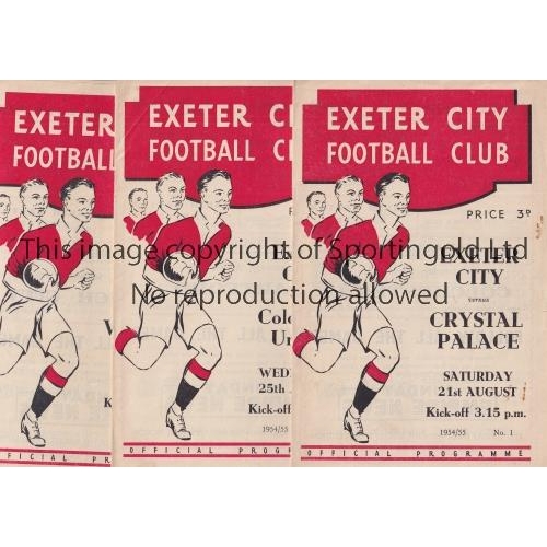 146 - EXETER CITY     Four home programmes in season 1954/5 v Crystal Palace, Colchester, Watford and Norw... 