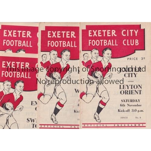 148 - EXETER CITY     Four home programmes in season 1954/5 v Leyton Orient, Walsall, Swindon and Northamp... 