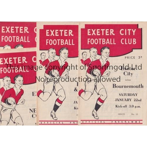 149 - EXETER CITY     Four home programmes in season 1954/5 v Bournemouth, Brighton, Newport, all 3 have s... 