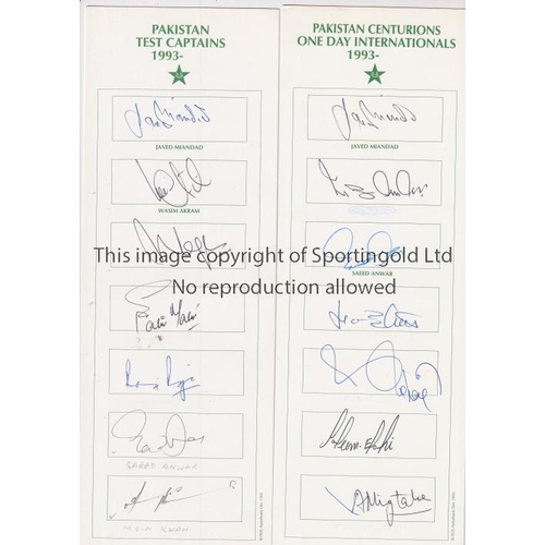 168 - PAKISTAN CRICKET AUTOGRAPHS        Twenty five autographs: Pakistan Test Captains including signed b... 