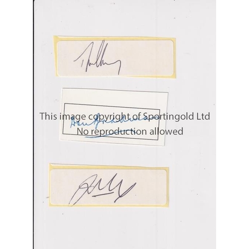 176 - AUSTRALIA CRICKET / DON BRADMAN AUTOGRAPHS      Three loose signatures Bradman on a small wiite card... 