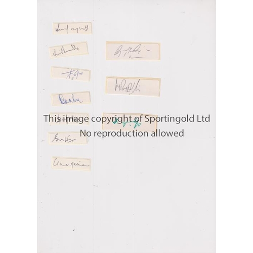 182 - INDIA CRICKET AUTOGRAPHS     Ten loose signatures on white labels: lndian Test Cricketers loose sign... 