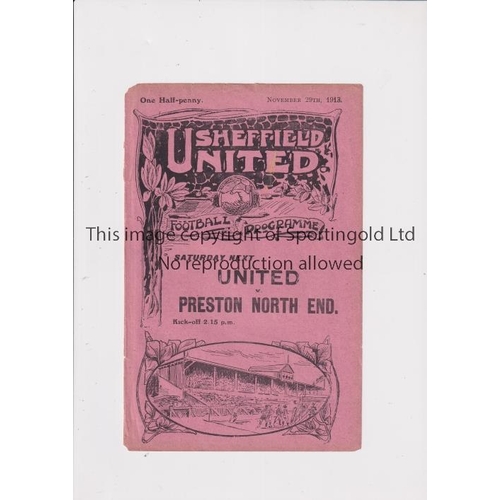 2 - SHEFFIELD UNITED      Home programme for the match v Leadmill St. Mary's 29/11/1913, ex-binder.     ... 