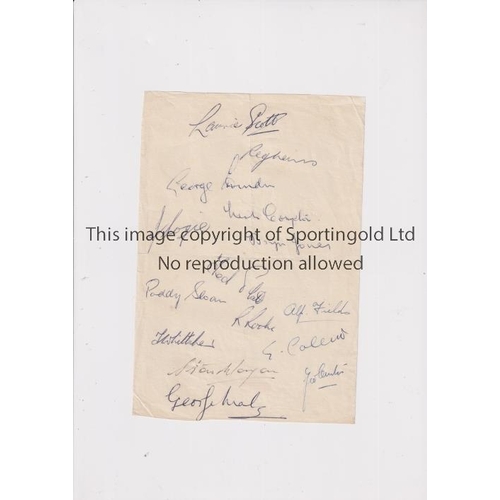 39 - ARSENAL AUTOGRAPHS 1940'S      Fifteen Arsenal Autographs form the 1940's on a sheet including Lauri... 