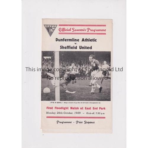 56 - DUNFERMLINE ATHLETIC / FIRST HOME FLOODLIGHT MATCH     Programme for the home Friendly v Sheffield U... 