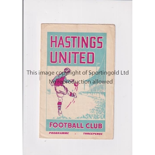 60 - HASTINGS UNITED V CHELMSFORD CITY 1950       Programme for the Southern League match at Hastings 6/5... 