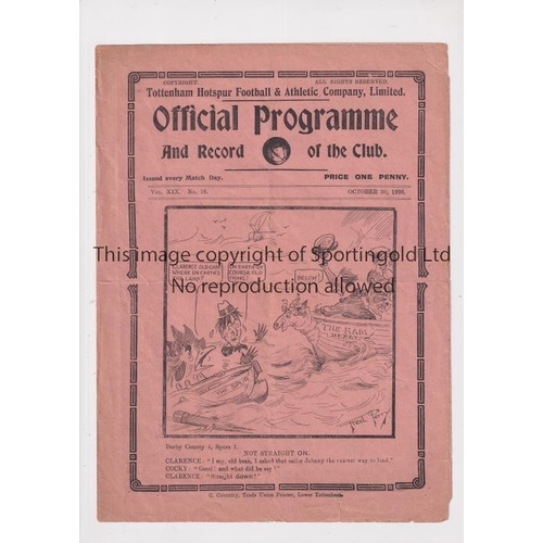 8 - TOTTENHAM HOTSPUR       Programme for the home League match v Bolton Wanderers 30/10/1926, slightly ... 