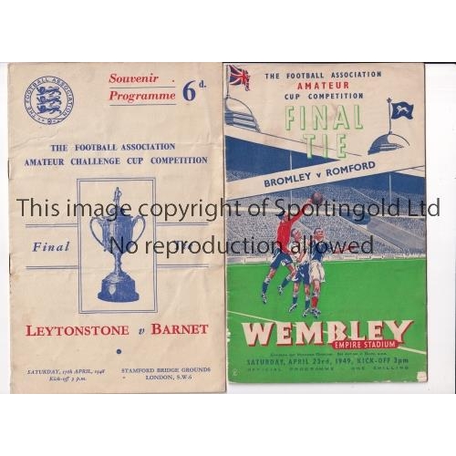 1499 - F.A. AMATEUR CUP FINALS      Two programmes: Leytonstone v Barnet 1948 at Chelsea, slightly creased ... 