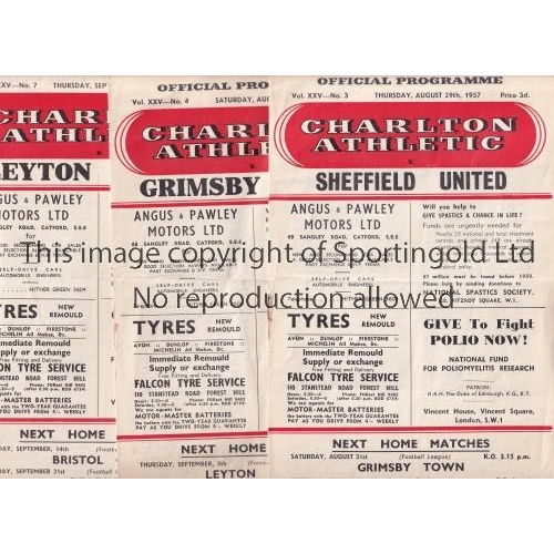 203 - CHARLTON ATHLETIC          Fifty six home programmes  16 X 57/8, not including Huddersfield, 26 X 58... 