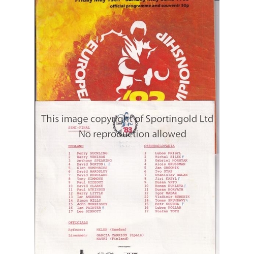 244 - NEUTRAL AT ARSENAL      Single sheet programme and Tournament programme for the UEFA European Youth ... 