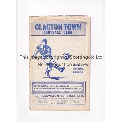 269 - ARSENAL      Programme for the away Friendly v Clacton Town 30/1/1960, team changes, scores entered ... 