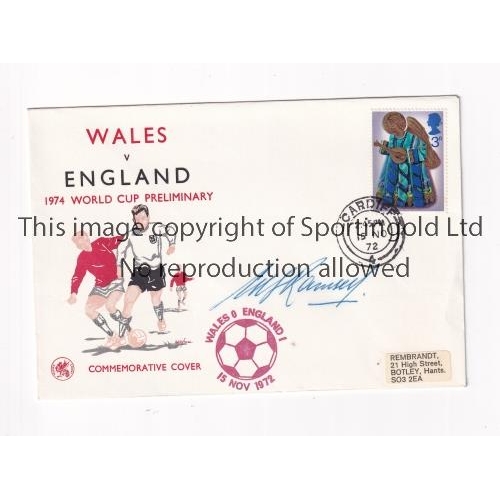 27 - ALF RAMSEY AUTOGRAPH     Signed First Day Cover for Wales v England 15/11/1972 in Cardiff.    Good