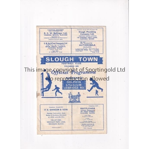 270 - ARSENAL      Programme for the away Friendly v Slough Town 23/3/1966, very slightly marked, team cha... 