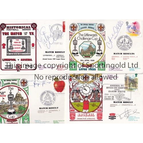 28 - ARSENAL / AUTOGRAPHS     Fourteen First Day Covers, 10 are individually signed including George Grah... 