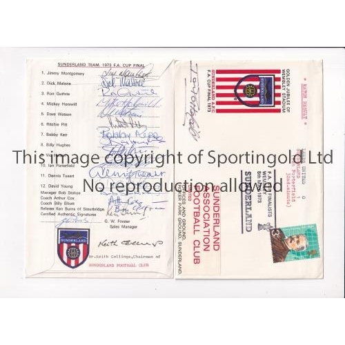 29 - SUNDERLAND AUTOGRAPHS / 1973 FA CUP FINAL     Two First Day Covers individually signed by goal score... 