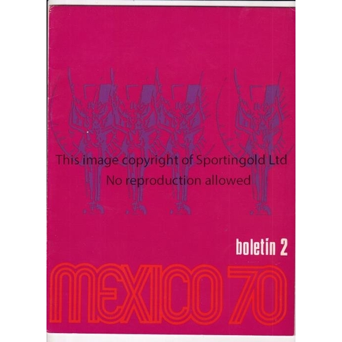 302 - 1970 FIFA WORLD CUP MEXICO        Official Mexico 70 boletin (Number 2) previewing the tournament, 2... 