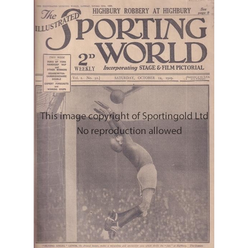 307 - ALL SPORTS WEEKLY MAGAZINE       Five issues 19/10/1929, 19/4/1930, split spine, 9/11/1929, split sp... 