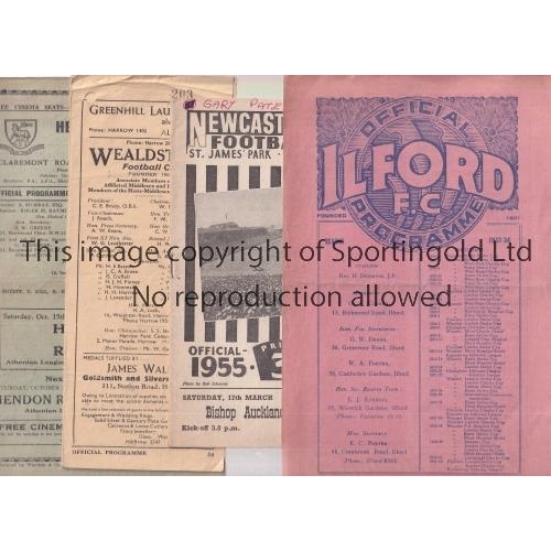 321 - NON-LEAGUE FOOTBALL PROGRAMMES      Six programmes including Ilford v Barking 31/3/1934 Friendly, Bi... 