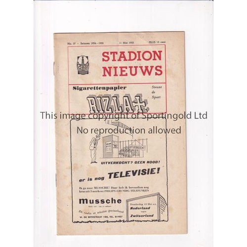 330 - CHELSEA      Programme for the away Friendly v Netherlands 11/5/1955 in their Championship season. V... 