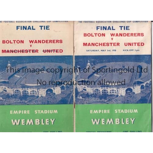 1958 FA CUP FINAL Two Different Programmes For Bolton Wanderers V ...