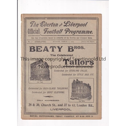 432 - ENGLAND V WALES 1905 AT LIVERPOOL FC    Programme for the International 27/3/1905. Ex-binder and sli... 