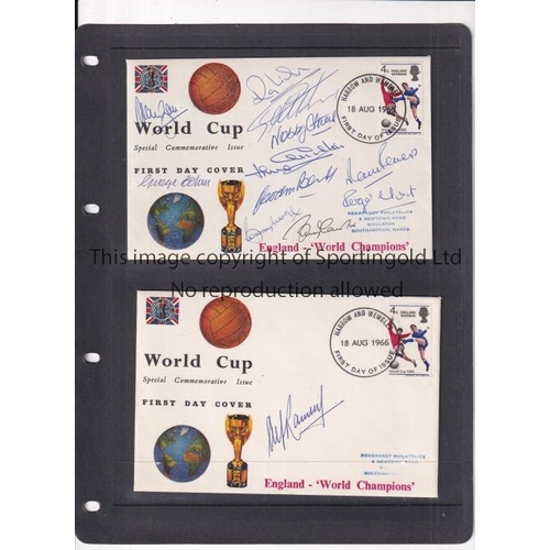 434 - 1966 WORLD CUP / ENGLAND AUTOGRAPHS      Two special commemorative issue signed World Cup First Day ... 